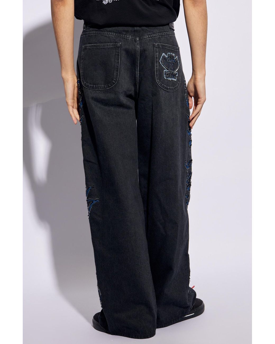 Off-White c/o Virgil Abloh Blue Natlover Distressed Mid-Rise Jeans for men