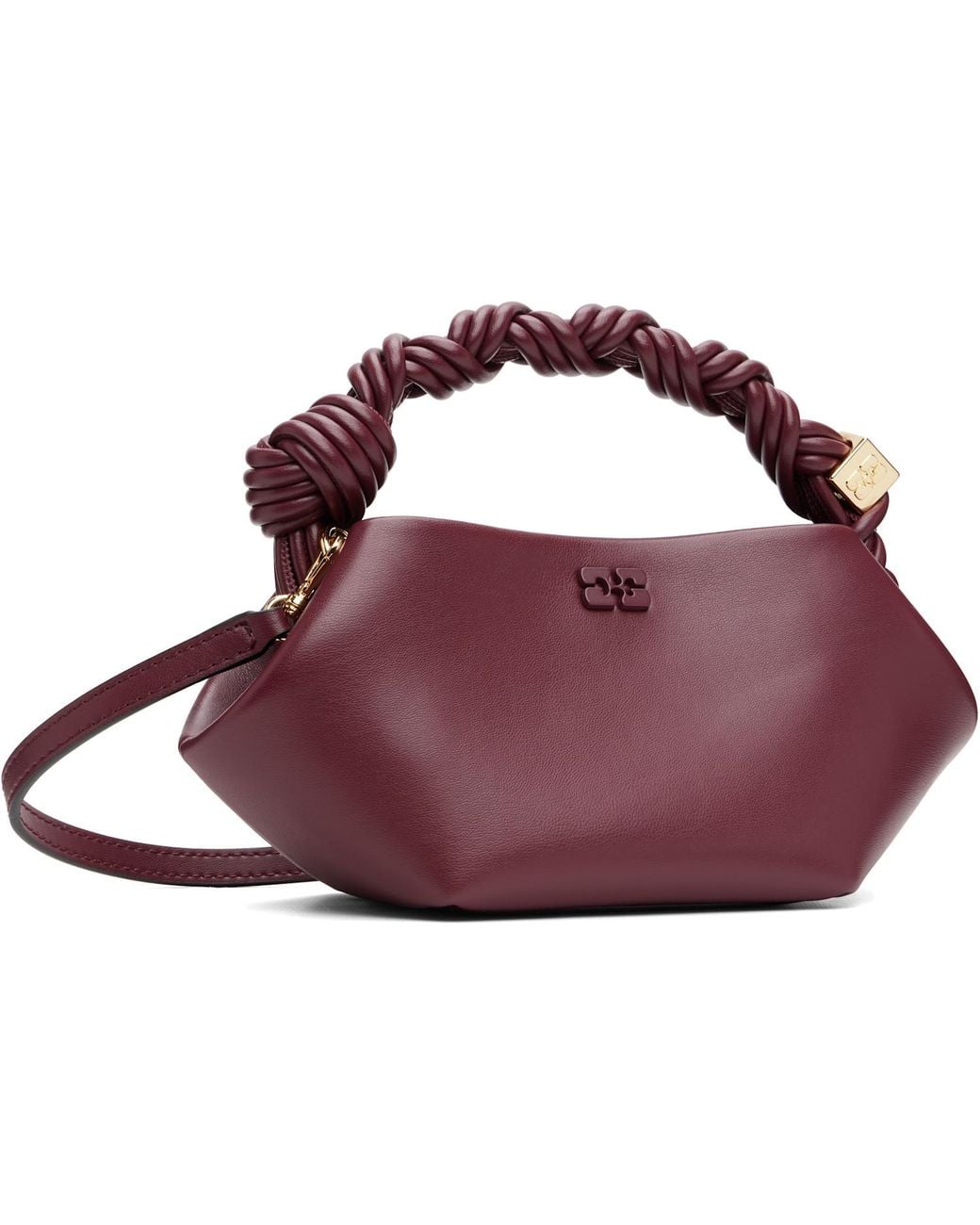 Ganni Purple Bou Mini Braided Handbag