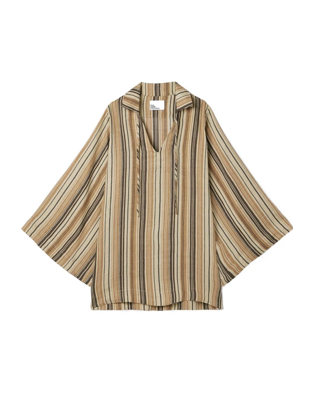 Lisa Marie Fernandez Natural Striped Linen Blend Tunic