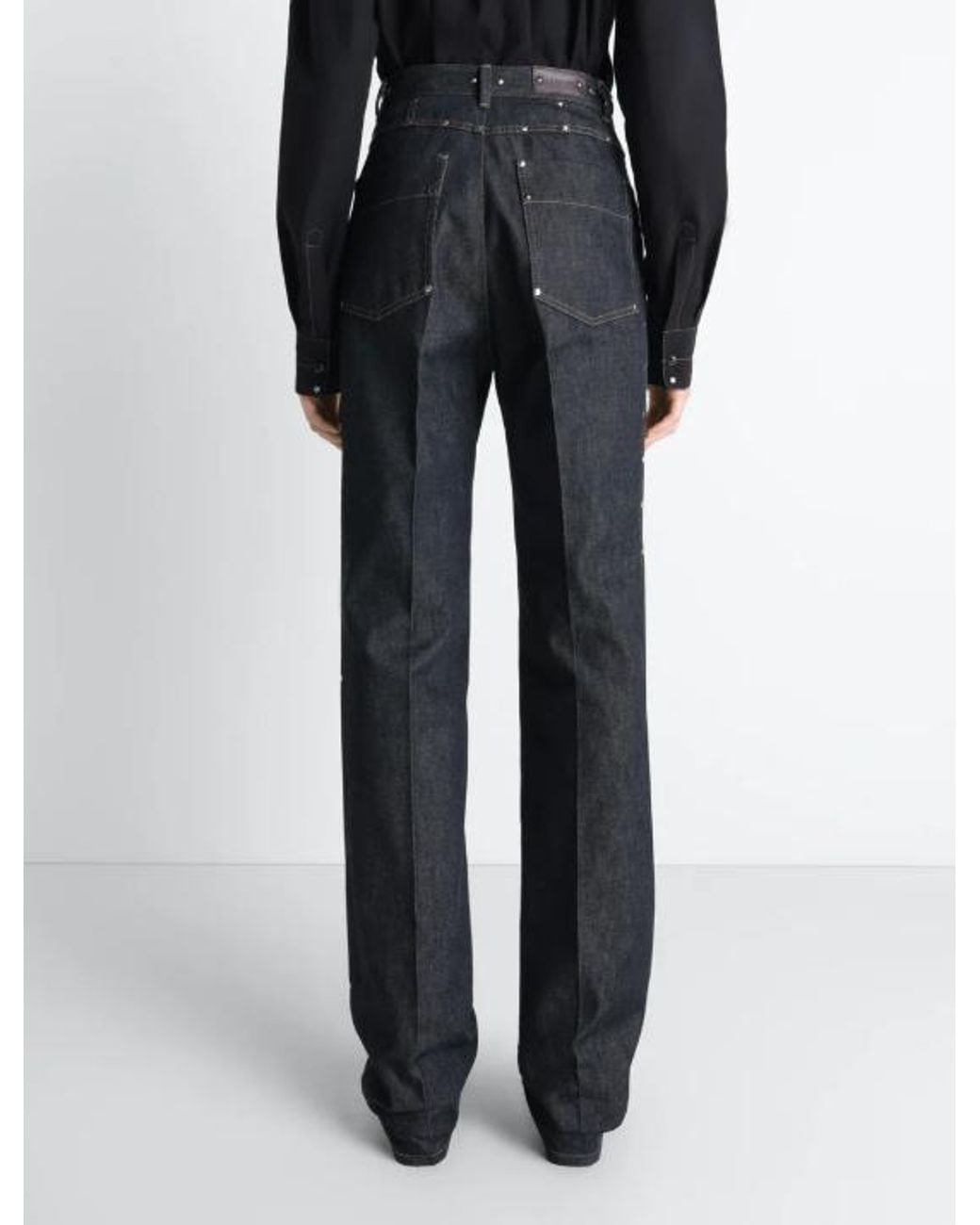 Lemaire Gray Panelled Studded Trousers