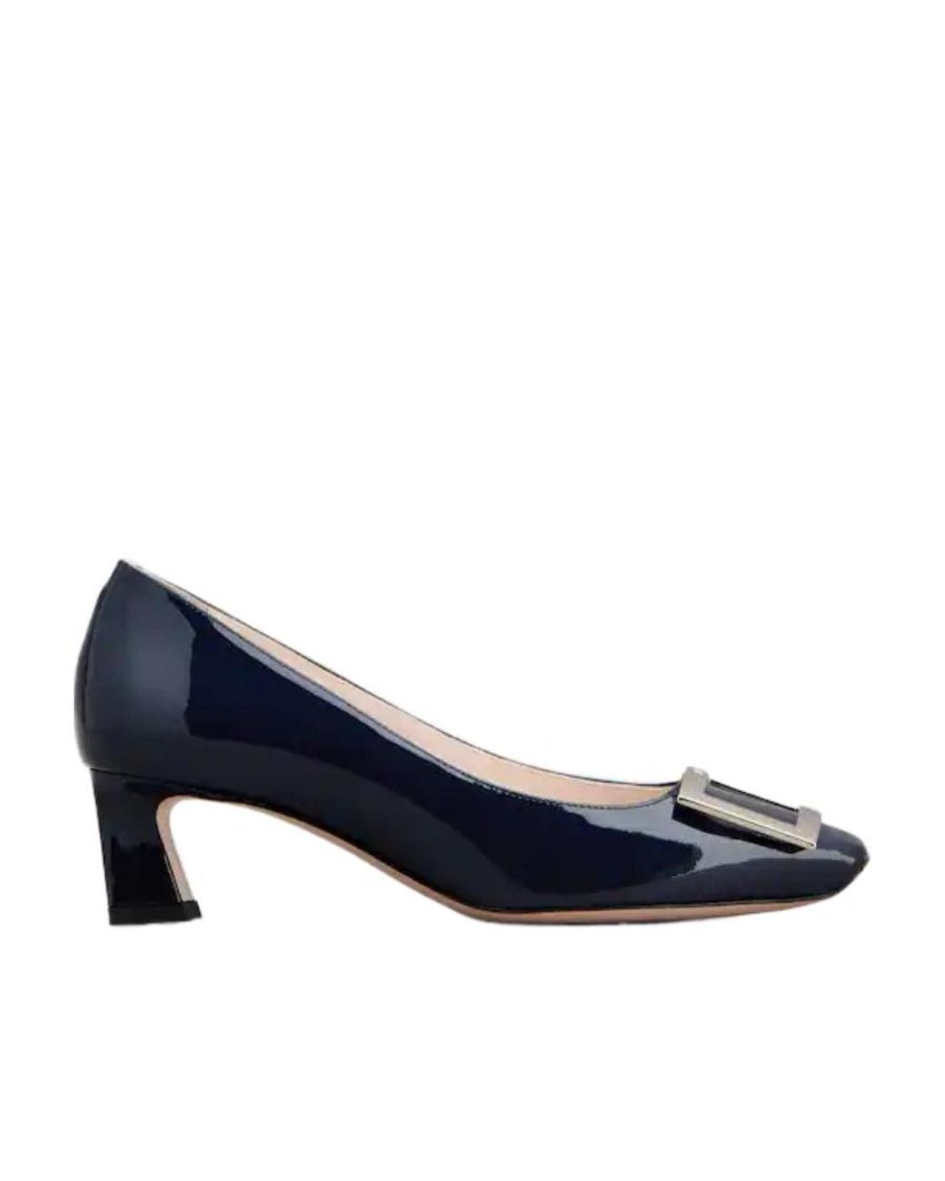 Roger Vivier Blue Trompette Embellished Buckle Pumps