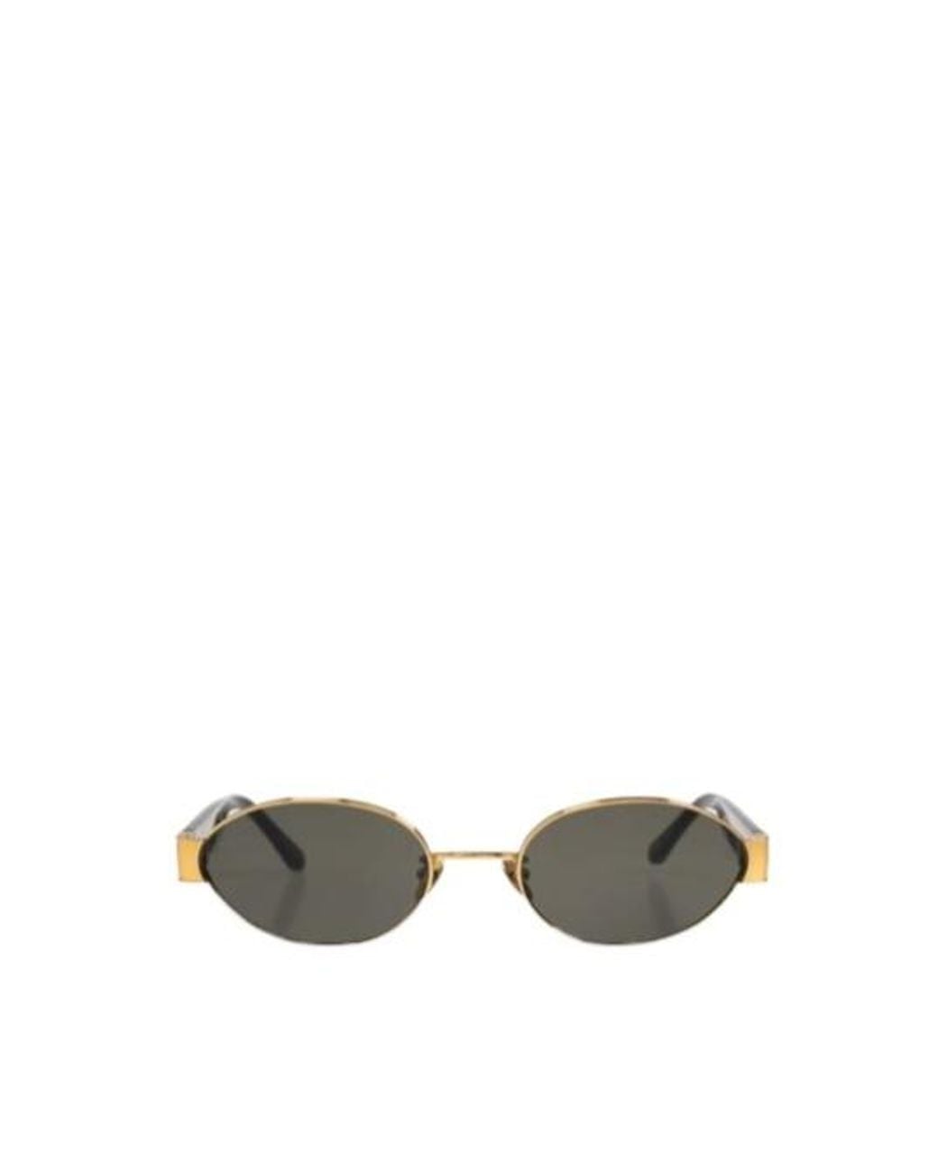 Linda Farrow Metallic Sadie Oval Frame Sunglasses