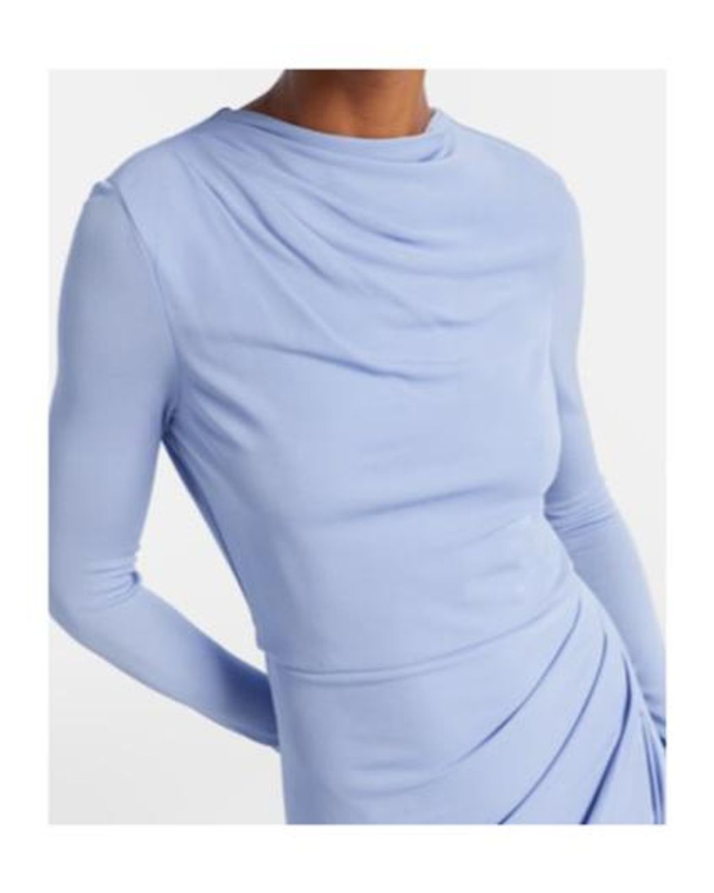 Erdem Blue Draped Jersey Midi Dress