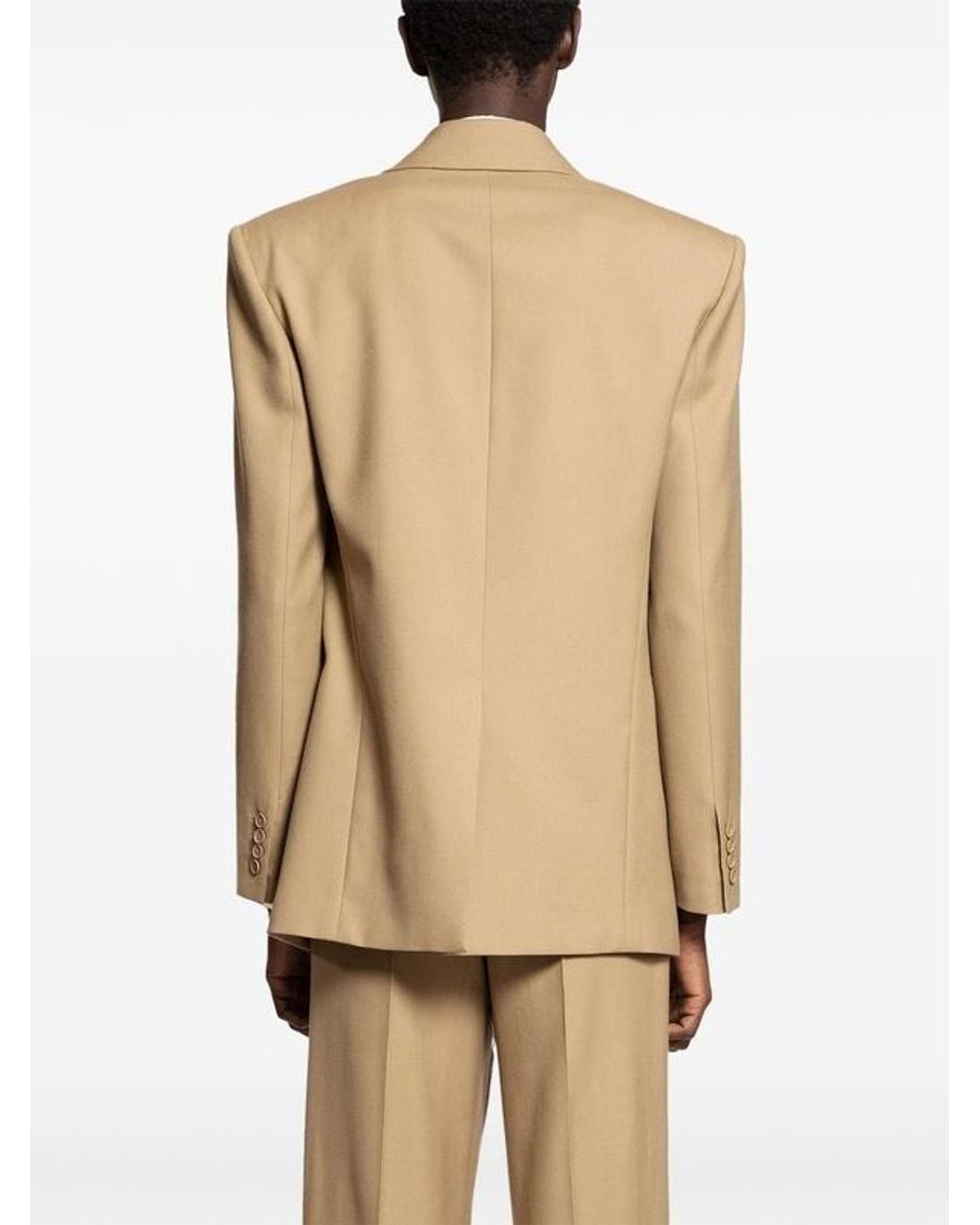 Saint Laurent Natural Single-Breasted Peaked Lapel Jacket for men