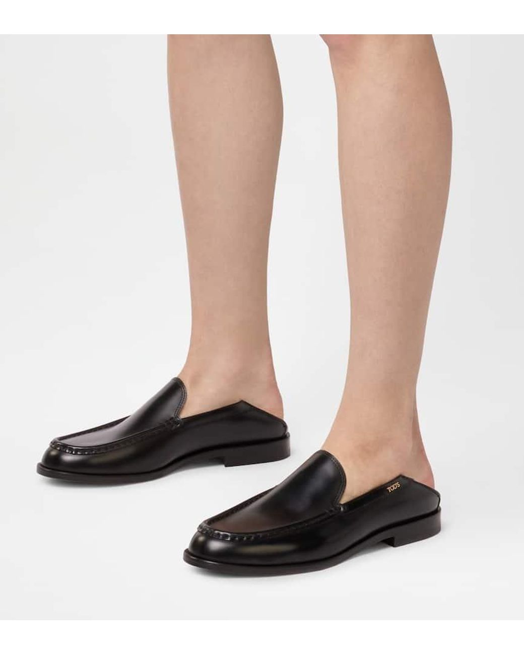 Tod's Black Cuoio Loafers Flat Shoes