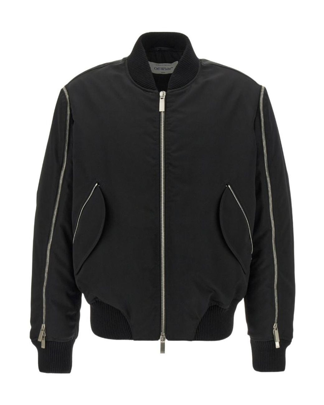Off-White c/o Virgil Abloh Black Zip-Up Long-Sleeved Jacket for men