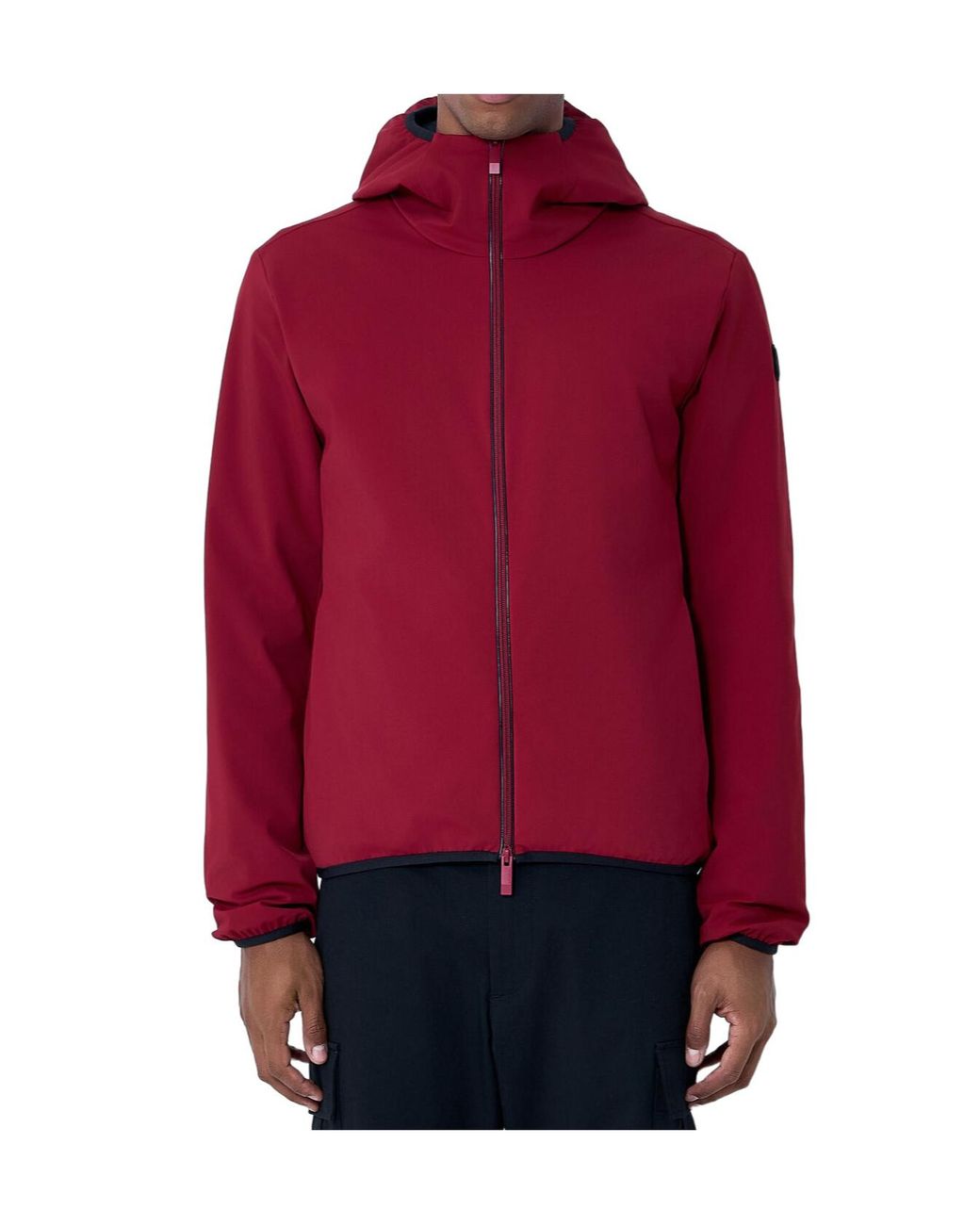 Moncler Red Batisse Hooded Short Down Jacket for men