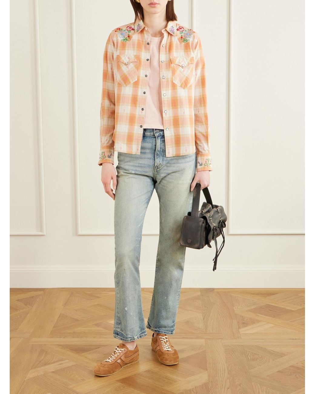 RRL Blue Mid-Rise Straight-Leg Jeans