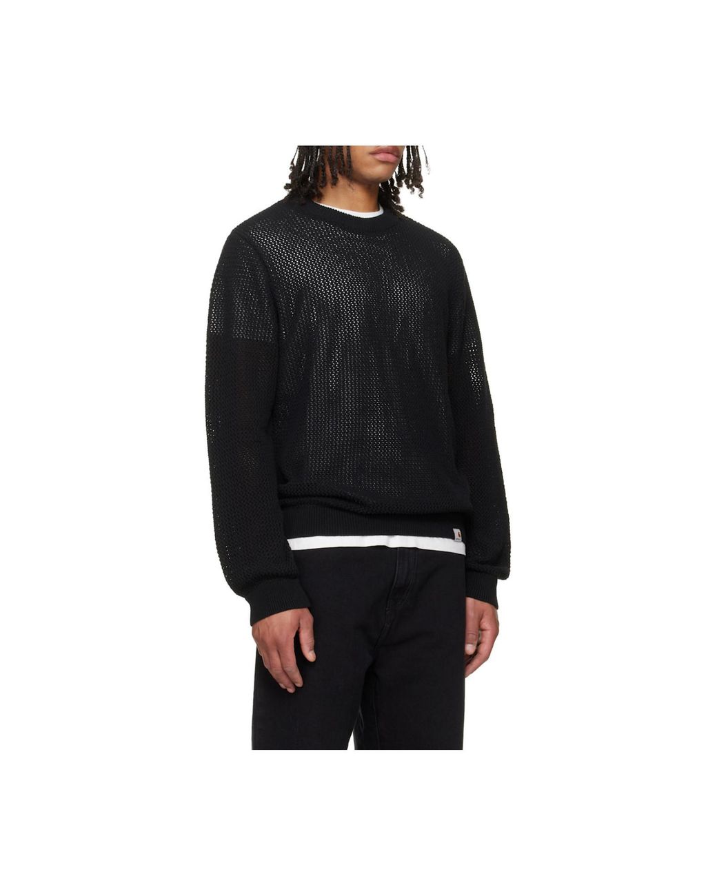Carhartt Black Stockton Crewneck Jumper for men
