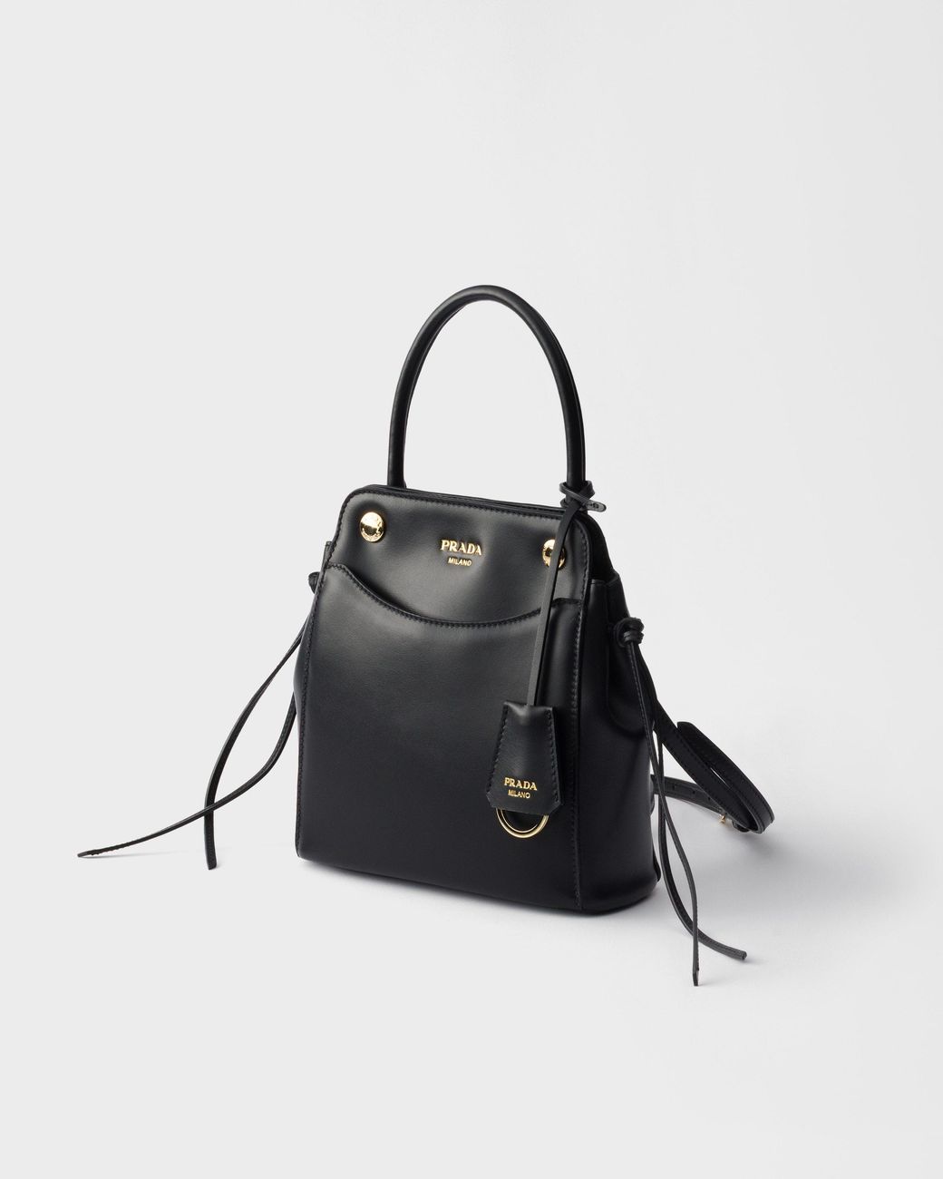 Prada Black Carry Mini Leather Handbag