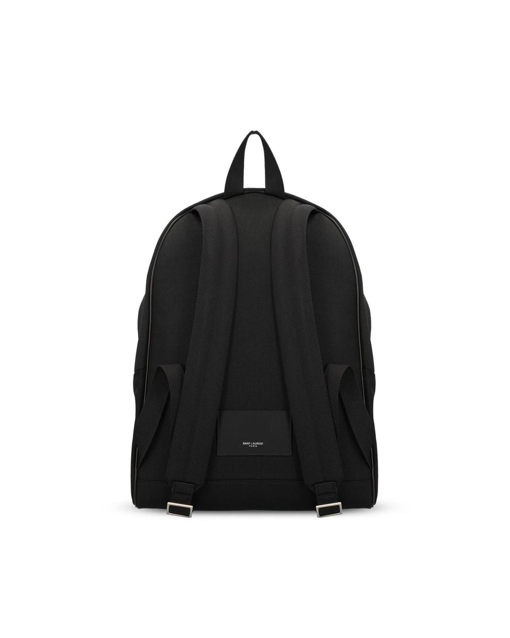 Saint Laurent Black Logo Stamp Zip-Up Backpack for men