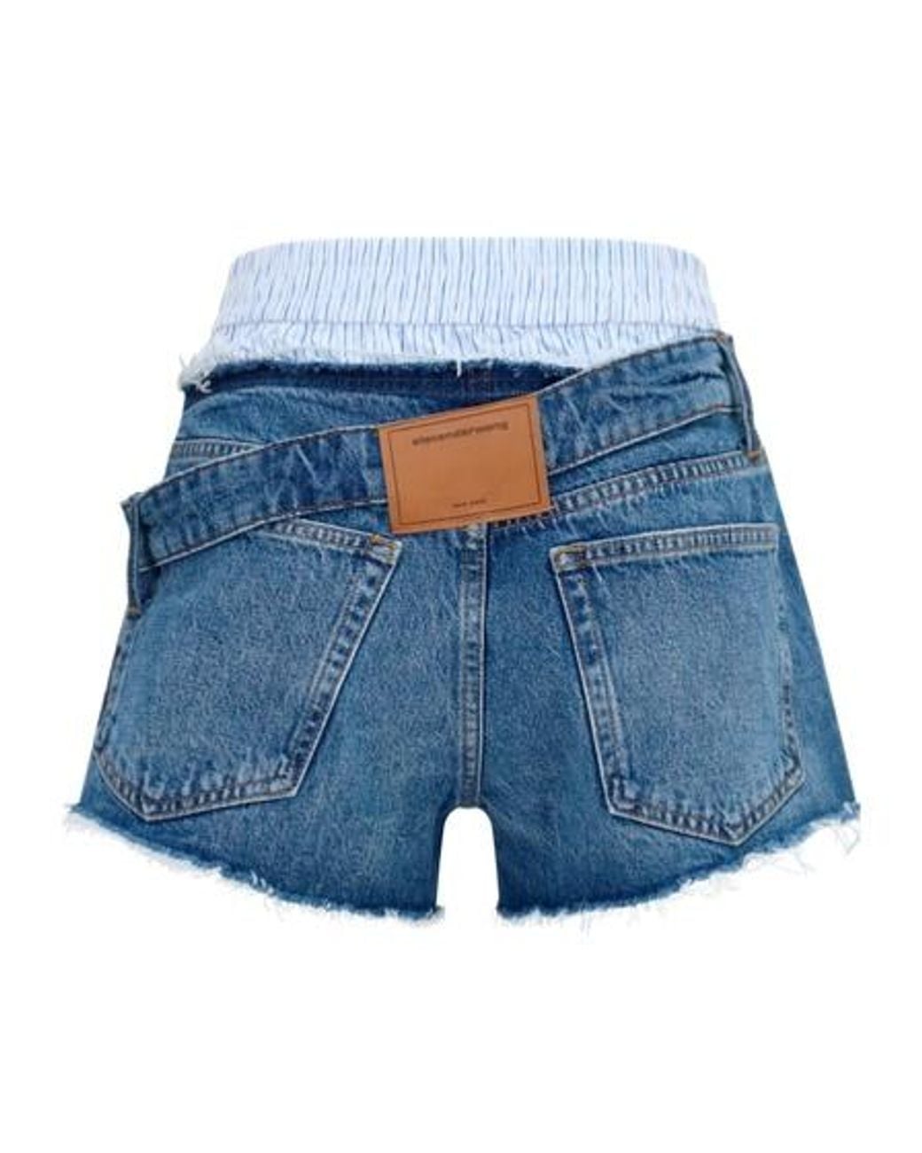 Alexander Wang Blue Asymmetric Cutoff Jeans