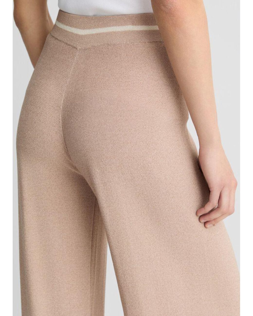 Liu Jo Natural Lurex-Embellished Trousers