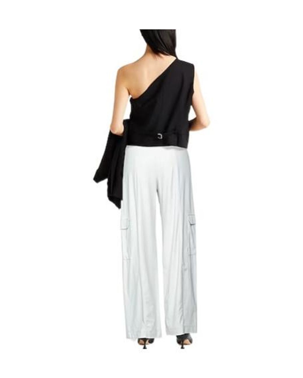 Max Mara White Solid-Color Cargo Pants