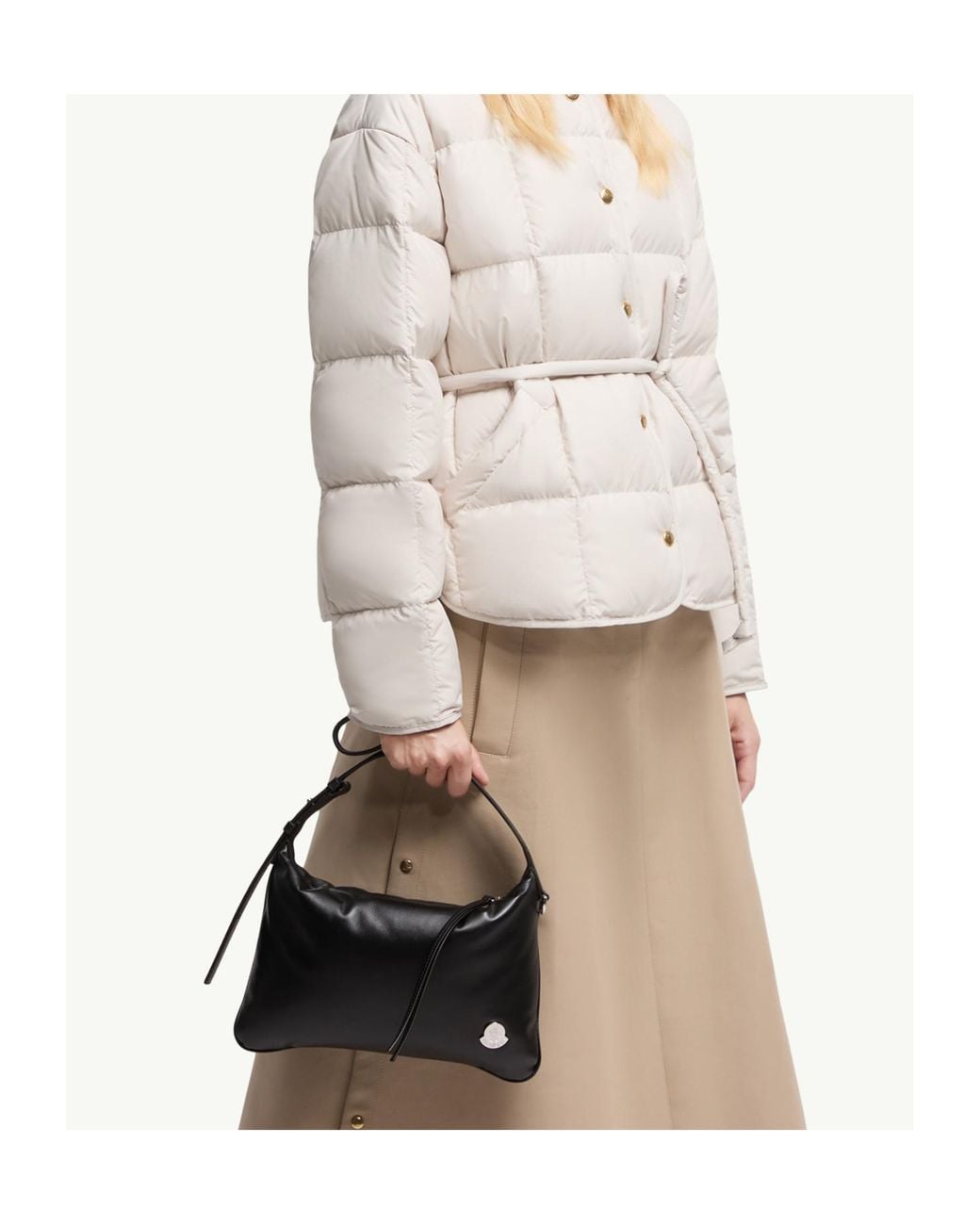 Moncler Black Vetta Zip-Up Shoulder Bag