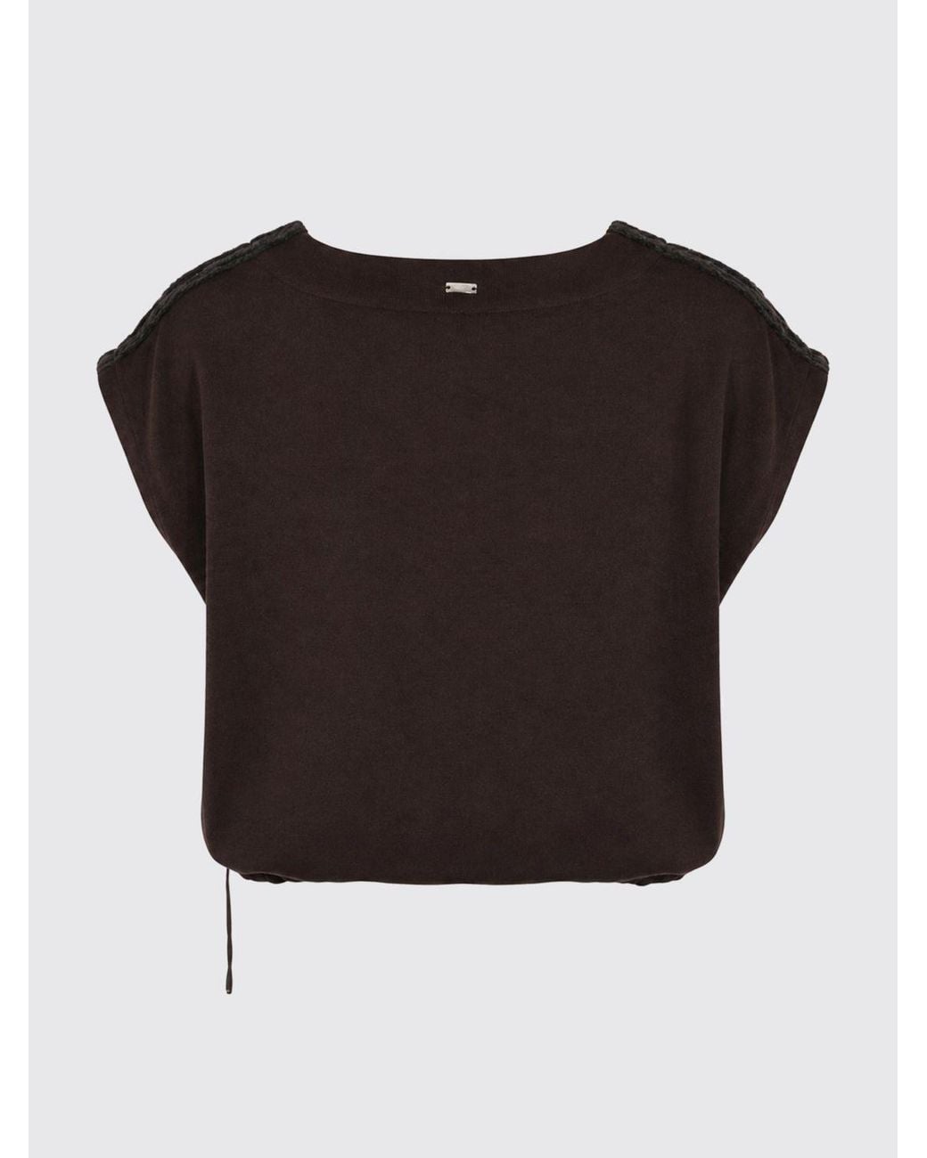 Herno Black Short-Sleeved Knit Top