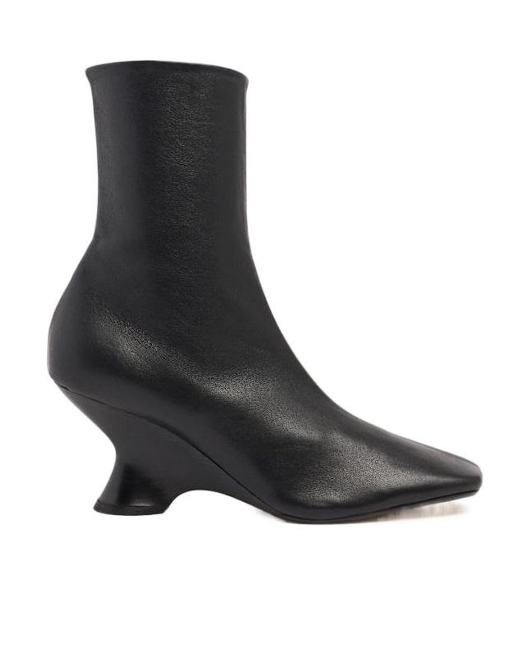 Dries Van Noten Black 65Mm Heeled Leather Ankle Boots