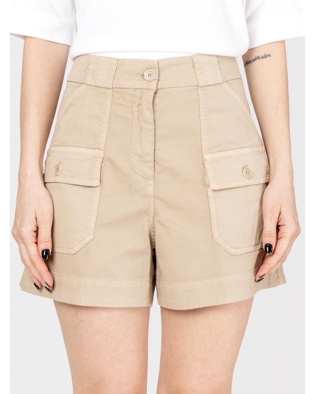 Aspesi Natural Belt Loop Shorts