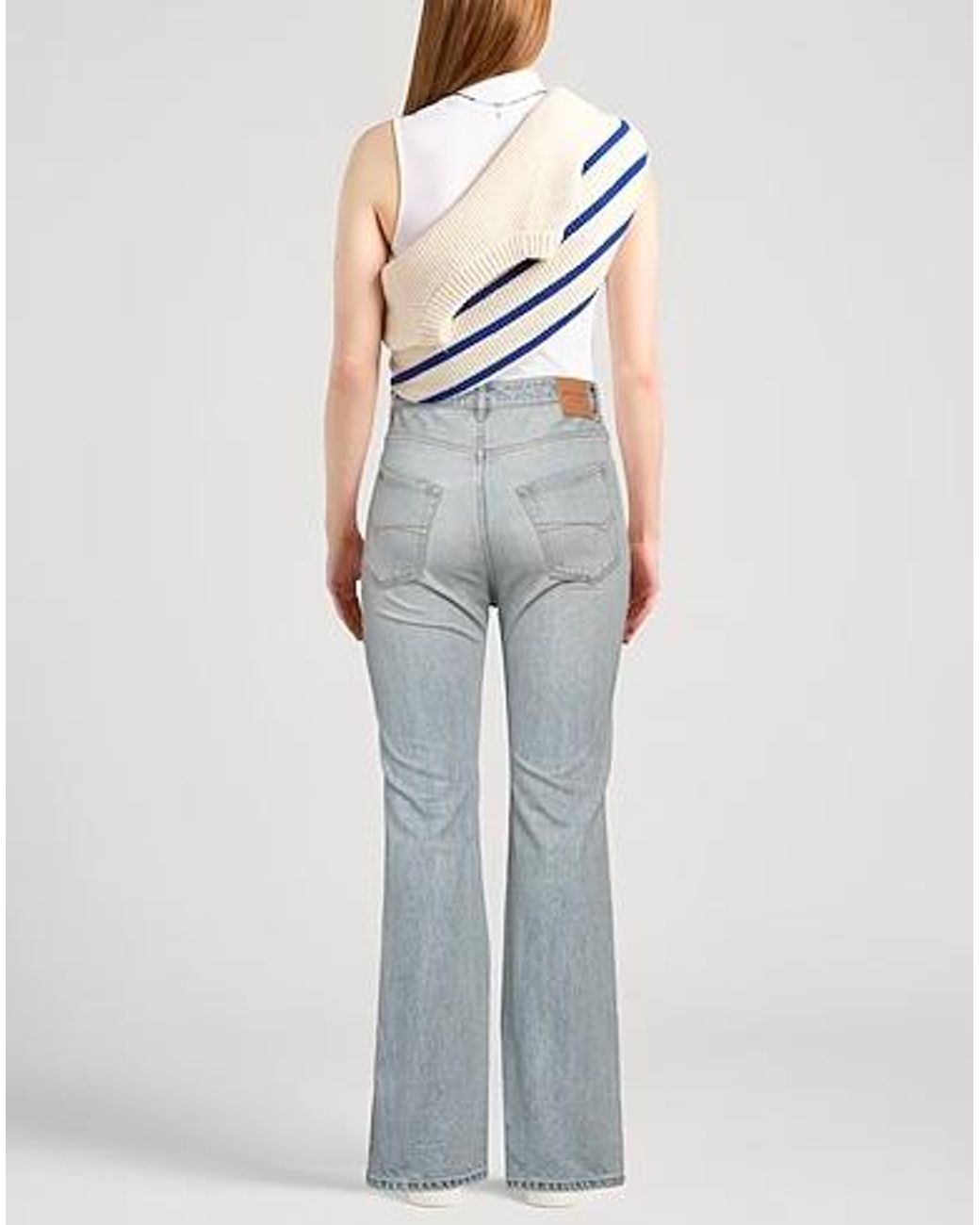 Balenciaga Gray High-Waisted Flared Jeans