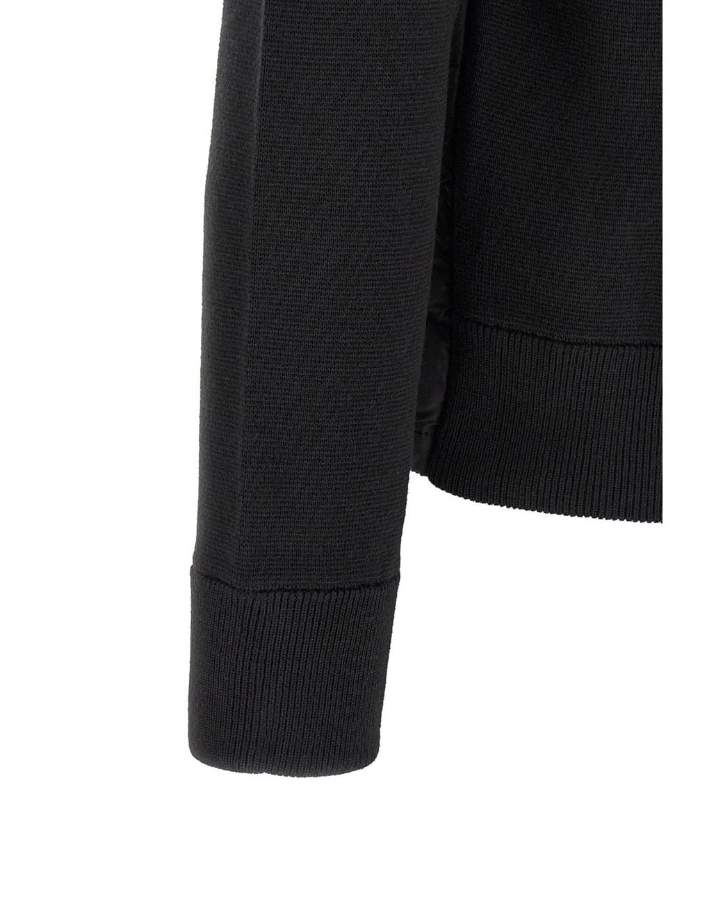 Moncler Black Padded Zip-Up Cardigan for men