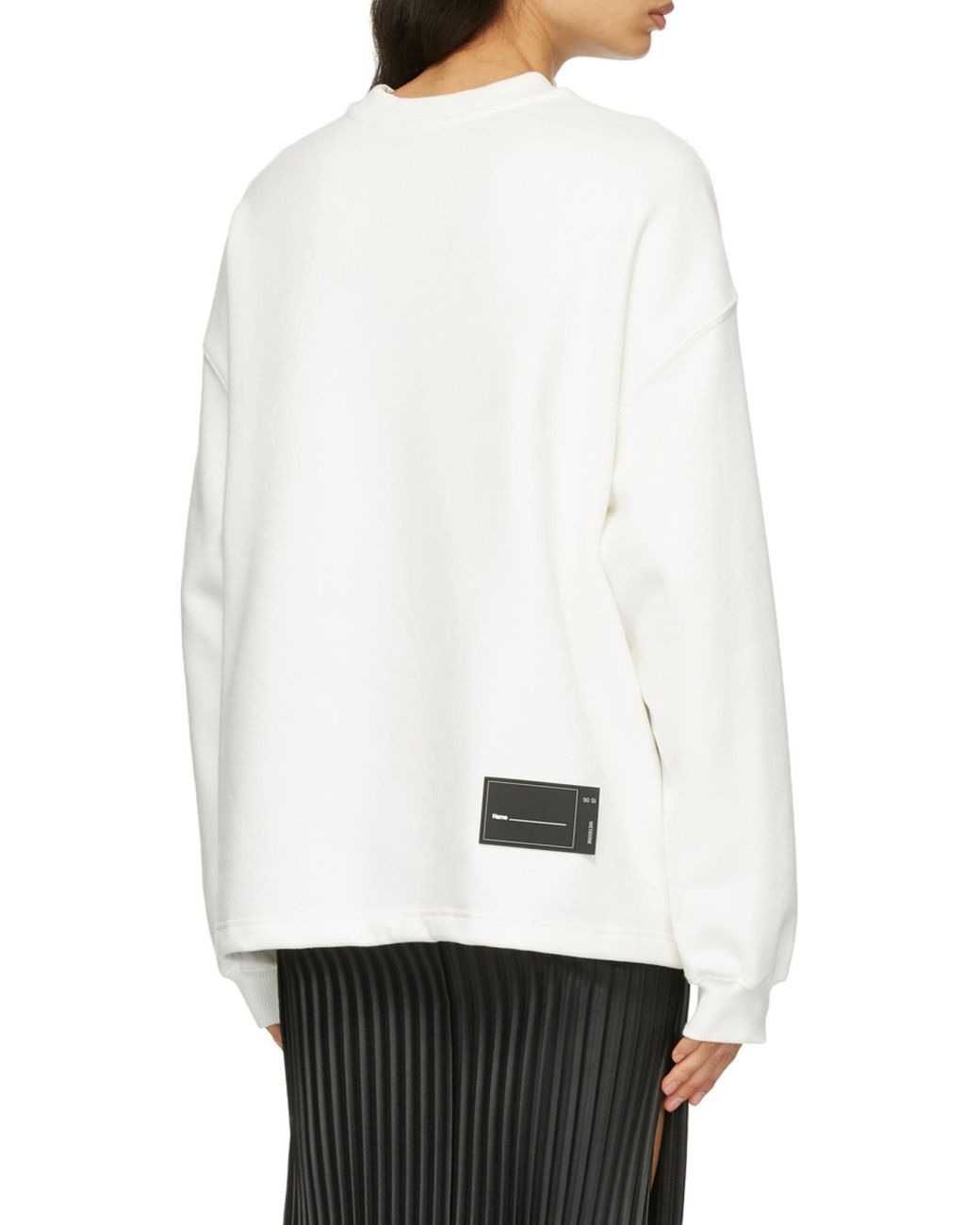 we11done White Logo Printed Long-Sleeved Sweatshirt for men