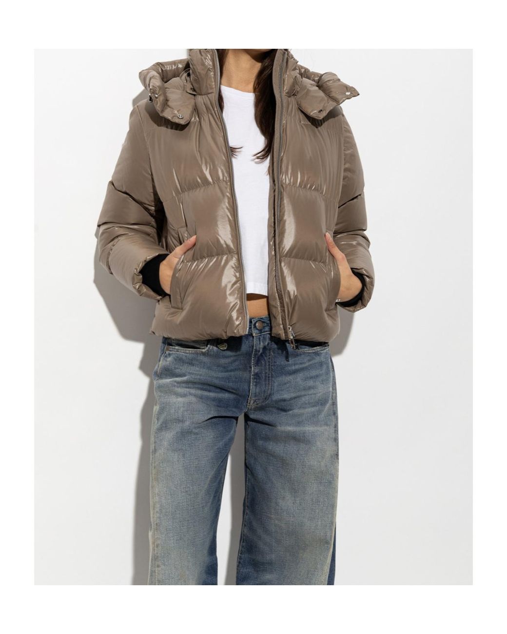 Moose Knuckles Brown Detachable Hooded Down Jacket