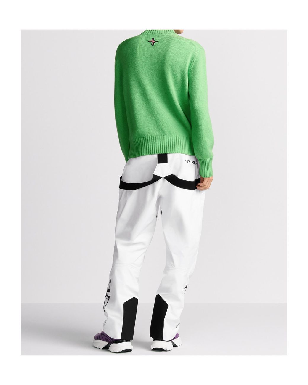 Dior White And Descente And Lewis Hamilton Ski Pants With Suspenders for men