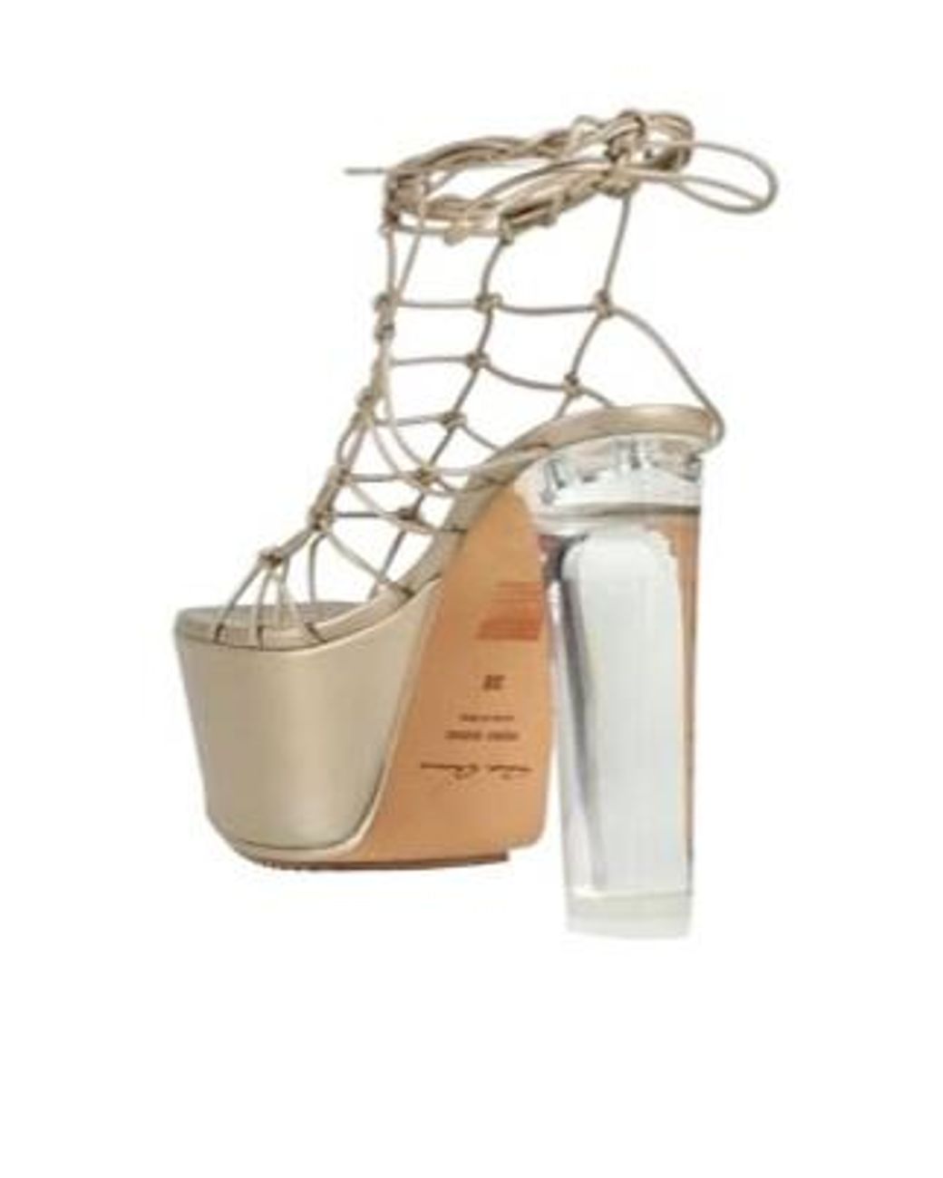 Rick Owens Metallic Strappy High Heels Sandals