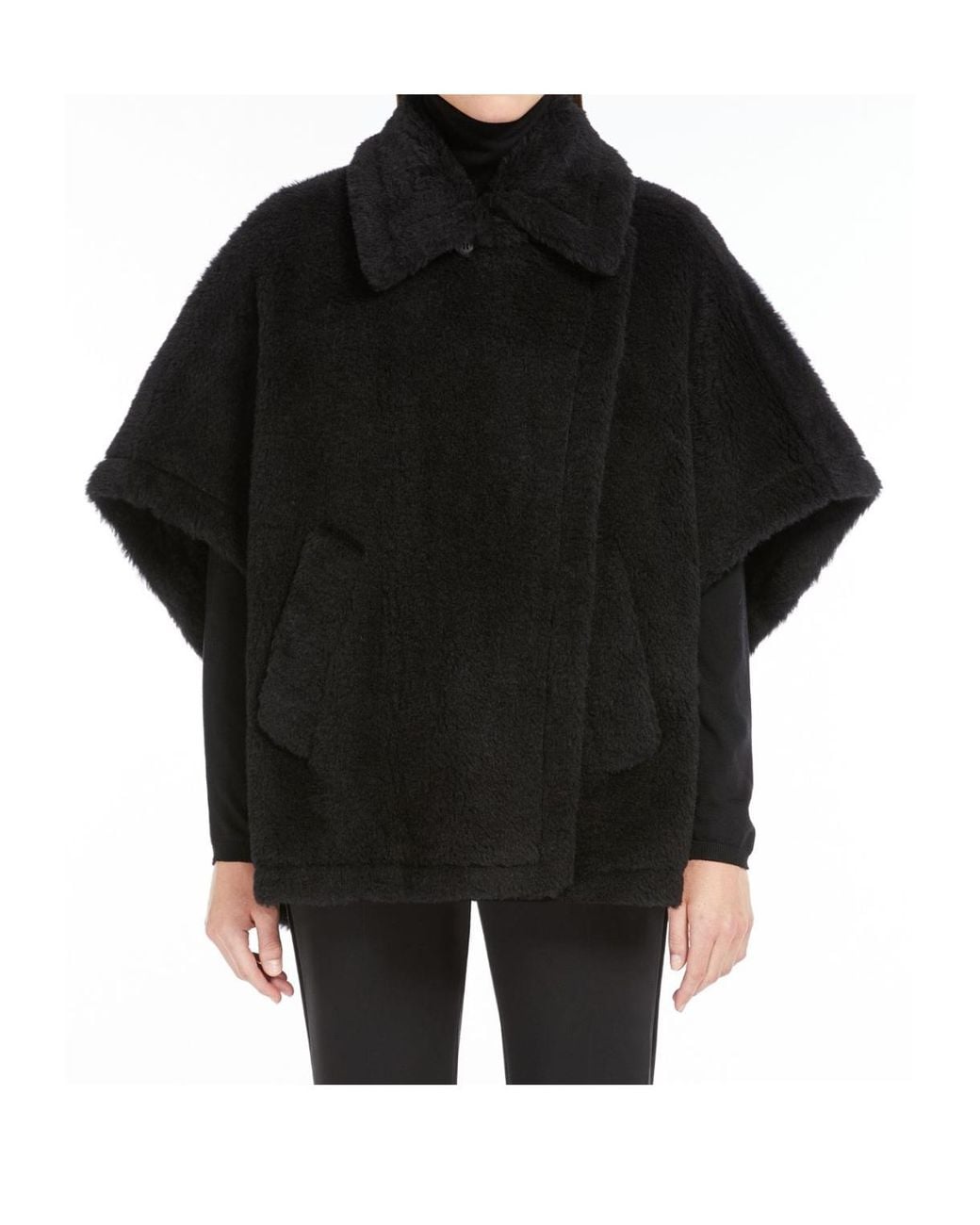 Max Mara Black Teddy Cape