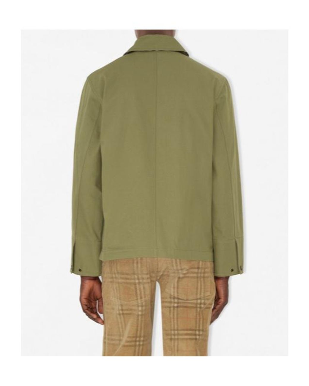 Burberry Green Fox Logo Embroidered Press-Stud Jacket for men