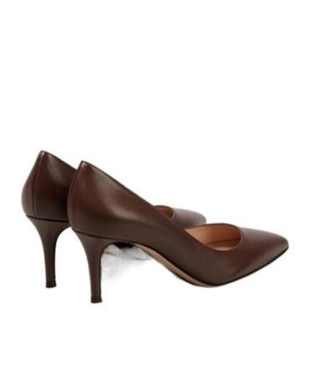 Gianvito Rossi Brown Solid Leather Pumps