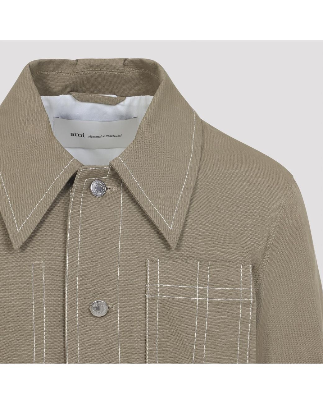 AMI Natural Buttoned Worker Jacket for men