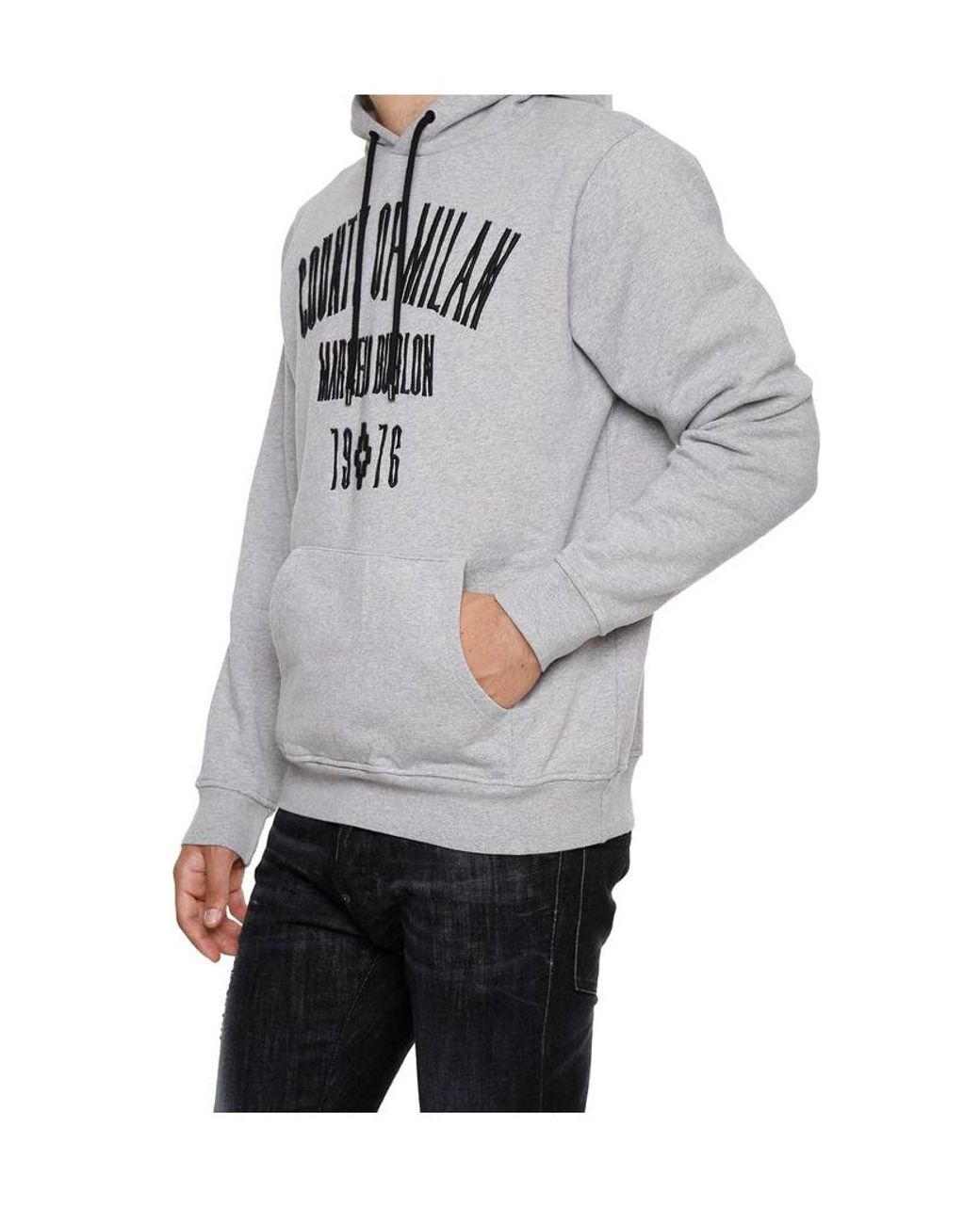 Marcelo Burlon Gray Long-Sleeved Sweater for men