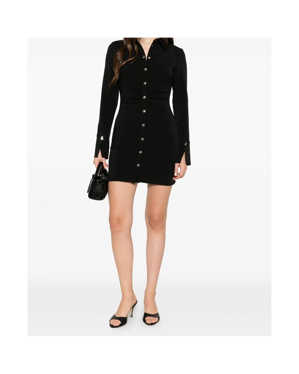 Patrizia Pepe Black Shirt Mini Dress