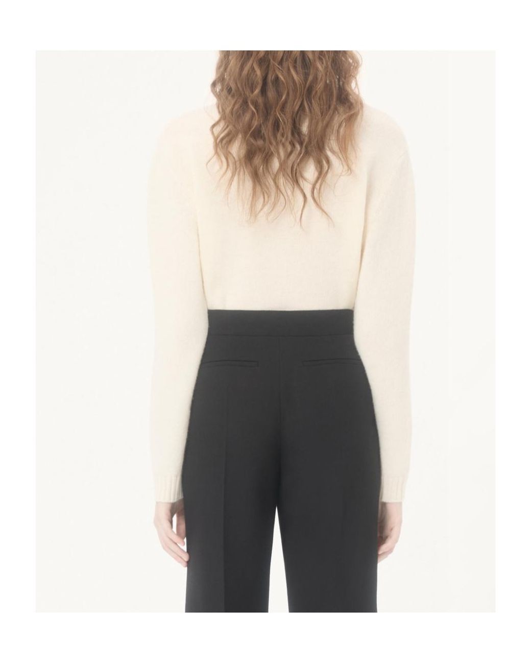 Valentino Natural Bow Embellished V-Neck Jumper