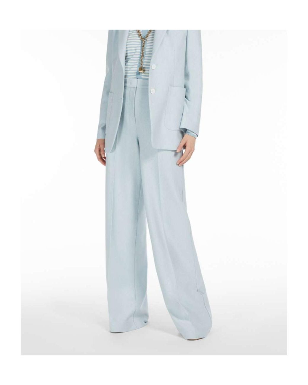 Max Mara White Wide-Leg Casual Pants