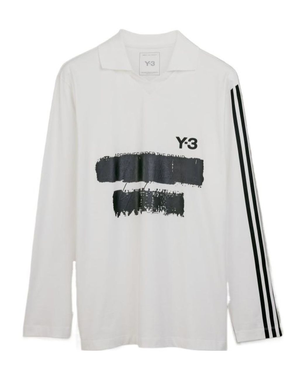 Y-3 White Graphic Logo Long Sleeve T-Shirt for men