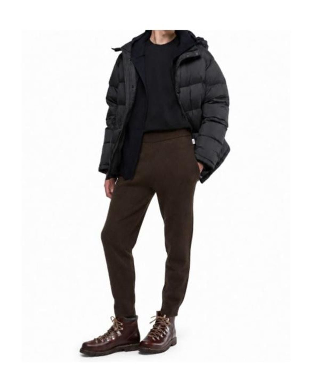 Aspesi Brown Logo Casual Pants for men