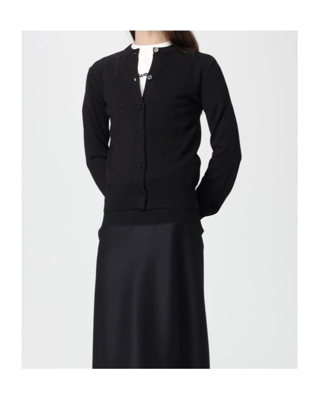 Jil Sander Black Long-Sleeved Knitted Cardigan