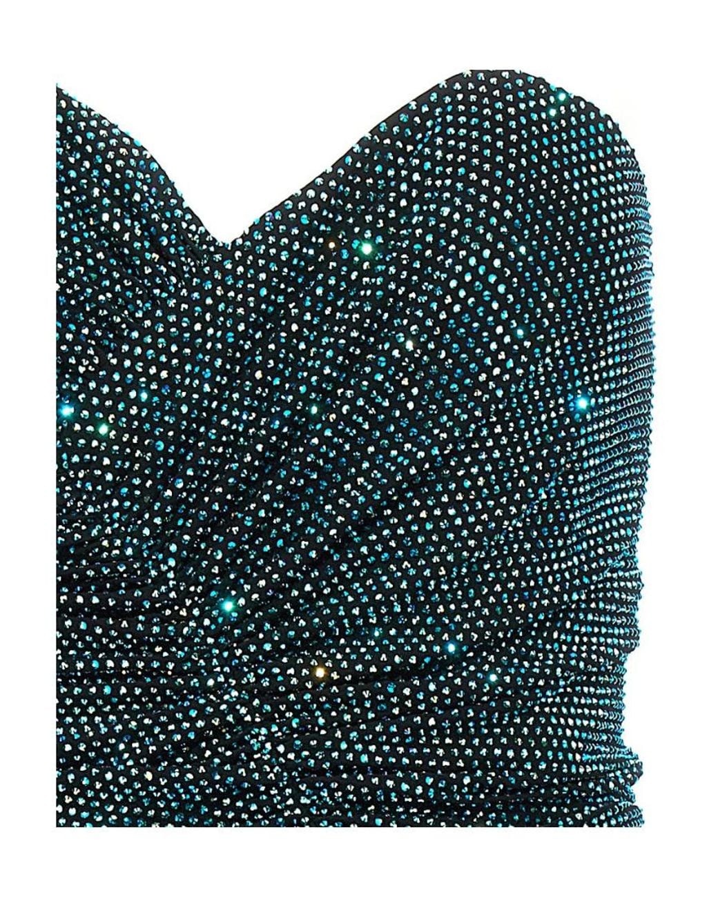 Alexandre Vauthier Green Embellished Ruched Strapless Maxi Dress