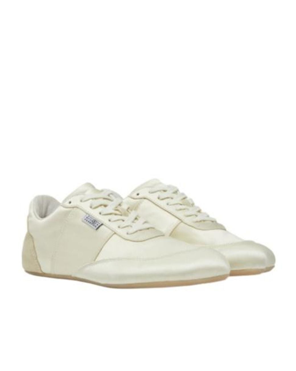 MM6 by Maison Margiela White Logo Patch Lace-Up Sneakers