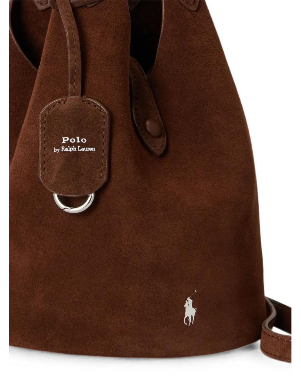 Polo Ralph Lauren Brown Suede Bucket Shoulder Bag