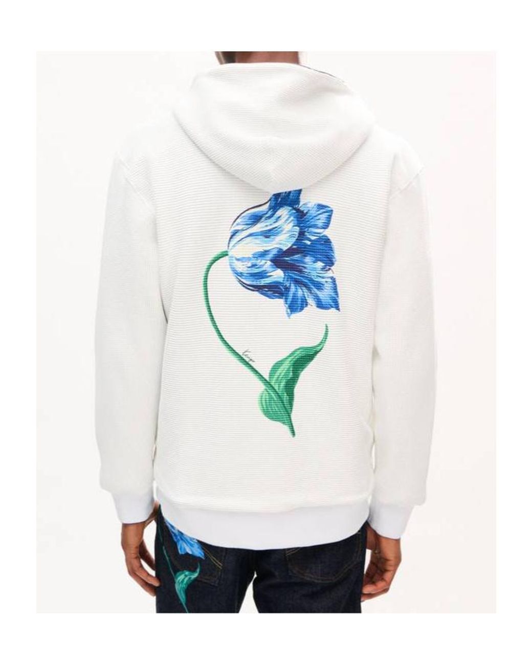 KENZO Black Tulip Reversible Zip Up Hoodie for men