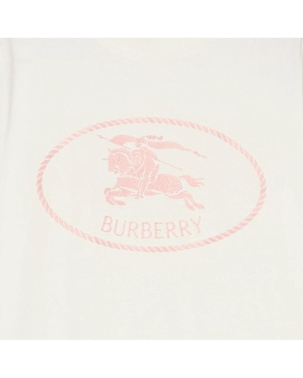 Burberry White Logo Embroidered Crewneck T-Shirt