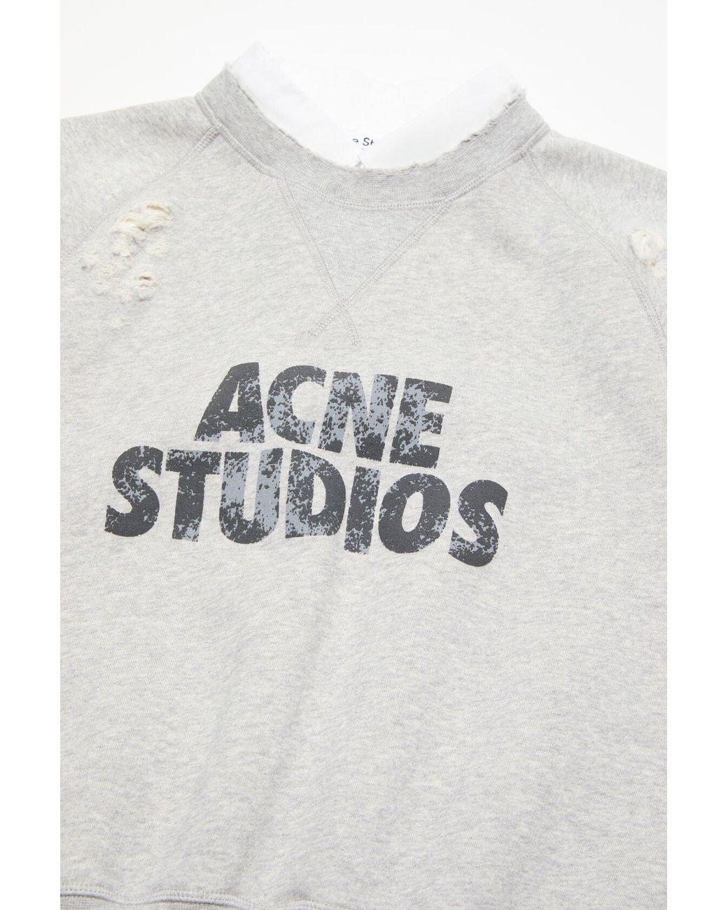 Acne White Logo Layered Sleeveless Sweatshirt