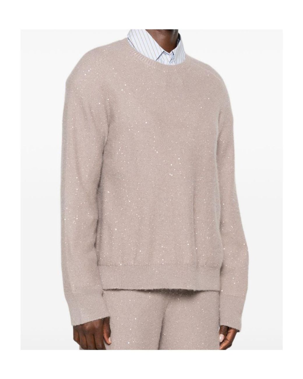 Fabiana Filippi Natural Sequin-Embellished Sweater