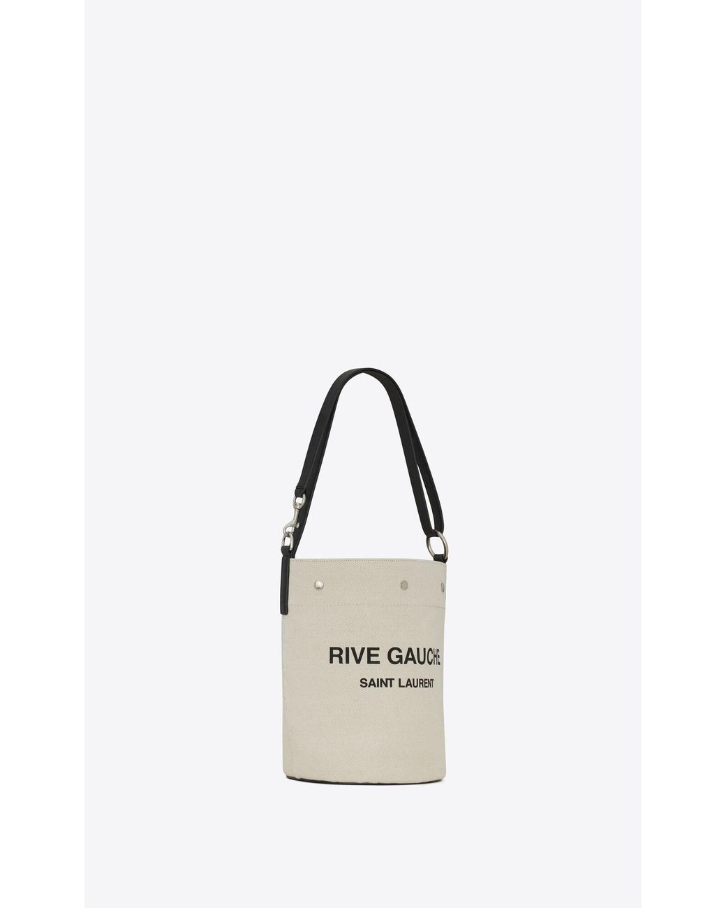 Saint Laurent White Rive Gauche Bucket Bag for men