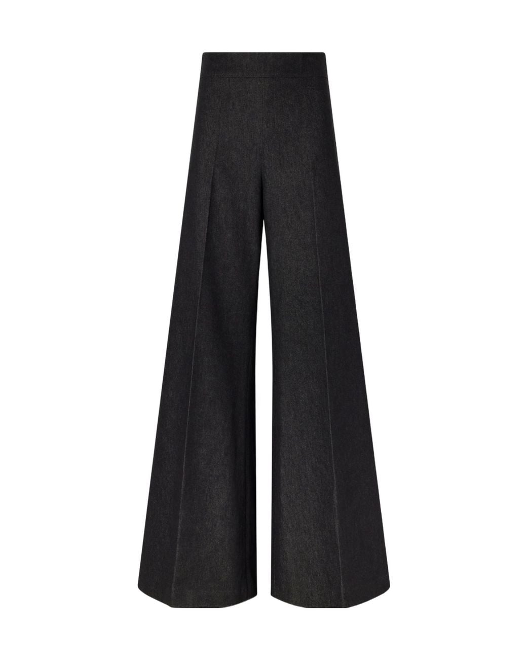 Carolina Herrera Black Diana High-Rise Wide-Leg Jeans