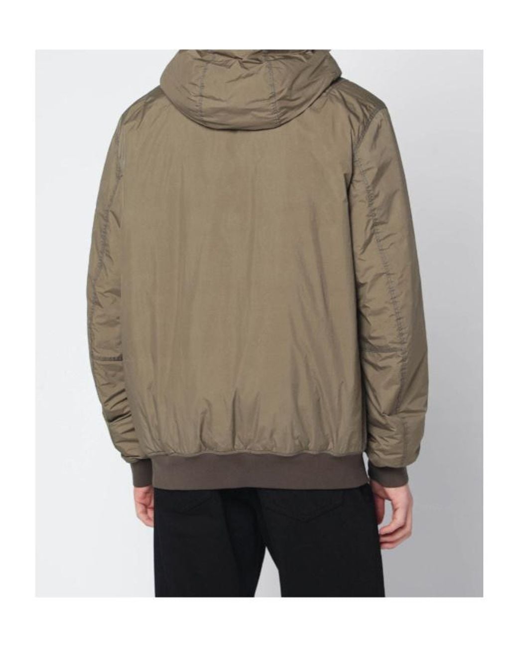 Stone Island Green Logo Patch Hooded Jacket for men
