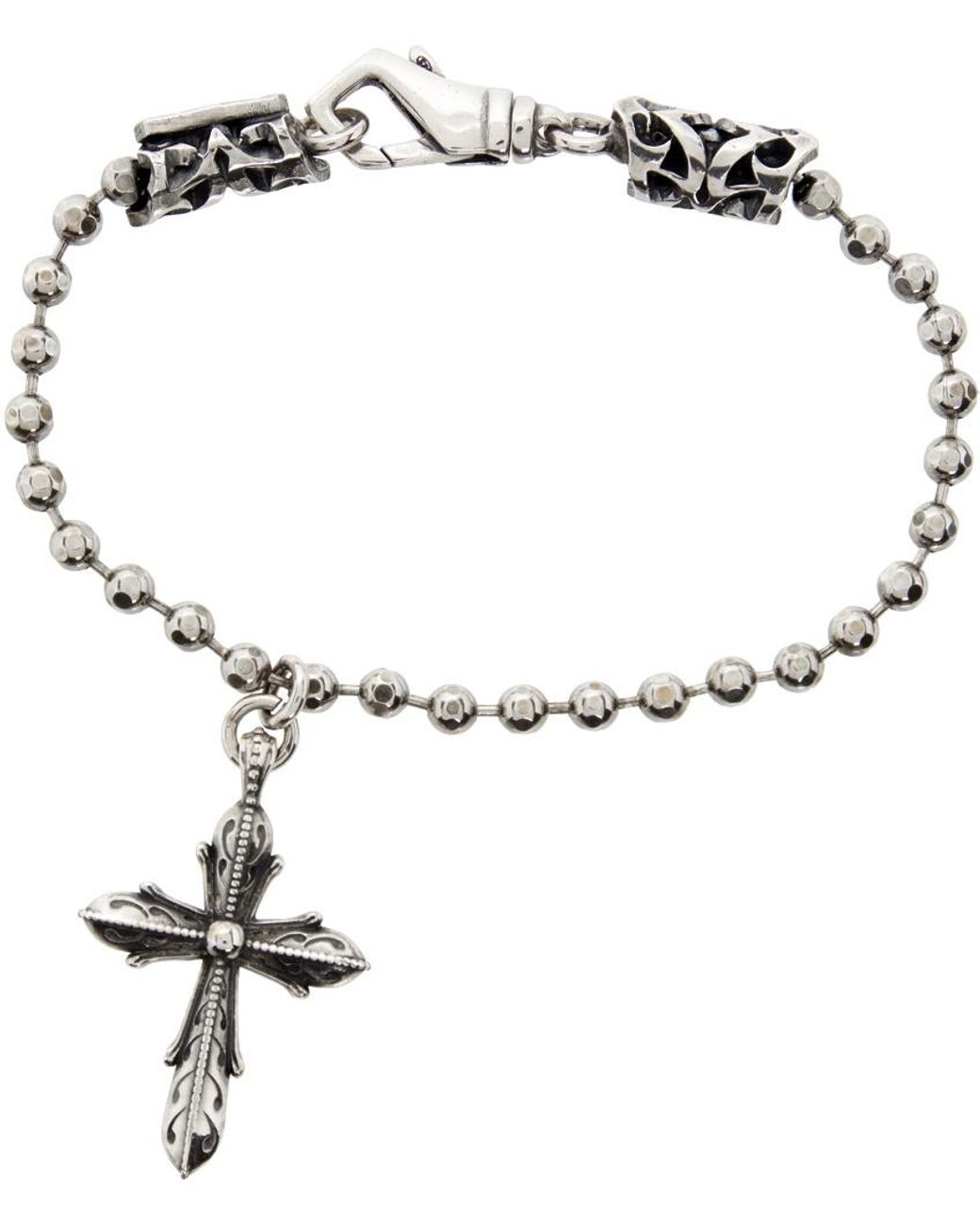 Emanuele Bicocchi White Wave Bead Chain Bracelet for men